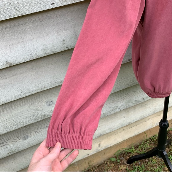 Vintage 80s Dusty Rose Floral Embroidered Long Sleeve Zip Up Front Casual Jacket - Picture 12 of 16